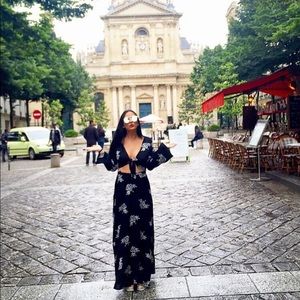 — SOLD — Sadie & Sage Black Floral Top and Skirt